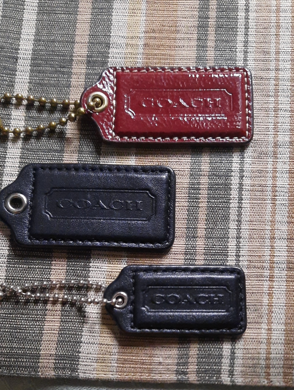 Coach Leather Bag Charms in Red and Black
